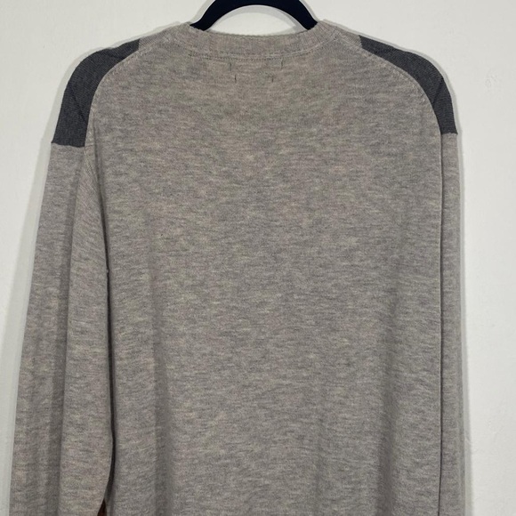 Impermeable Platinum Merino Cashmere Argyle V-Neck Sweater Pullover - Picture 8 of 13